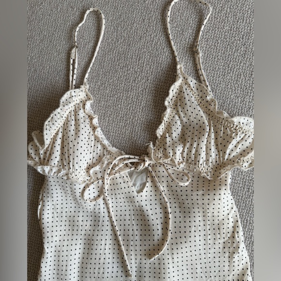 ZARA - SATIN EFFECT midi maxi slip DRESS tie front polka dot - Picture 8 of 10